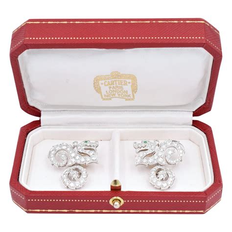 diamond cufflinks cartier|cartier cufflinks vintage.